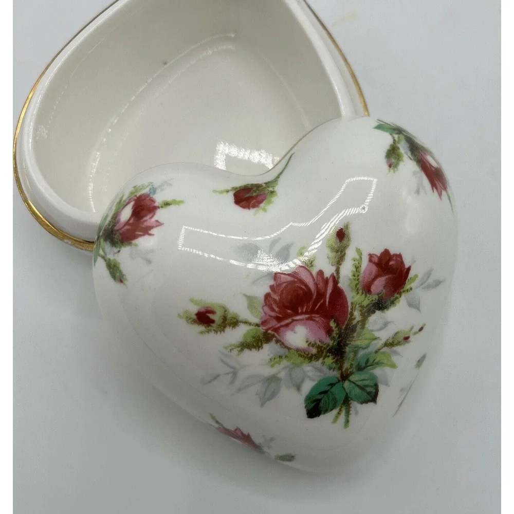 Vintage Hammersley Trinket Box Heart Shaped 2 1/4